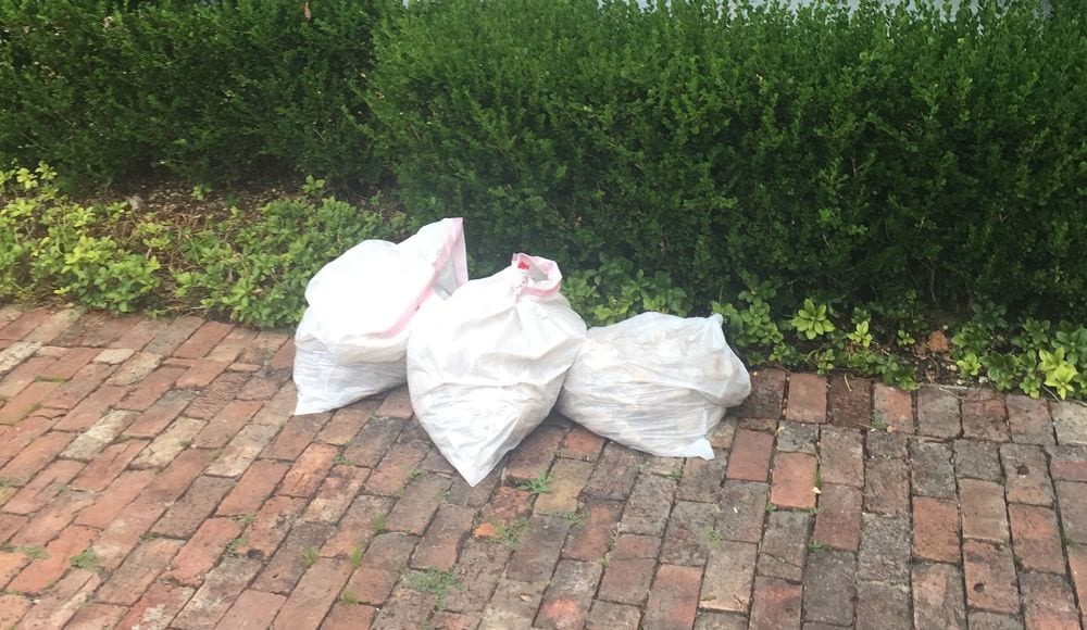 Random garbage. A family group text goes out: Who did this?